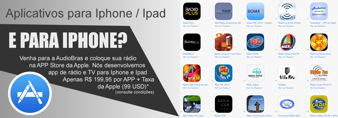 Aplicativos iOS para rádio e TV
